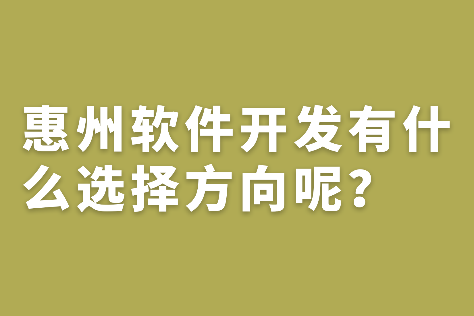 惠州软件开发有什么选择方向呢？